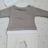 Little Thumper Gentleman Onesie In Brown/ Cream & Milk