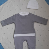 Little Thumpers Gentleman Onesie In Grey & White