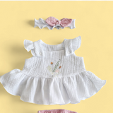 Little Thumper Muslin Blossom Set white