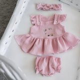 Little Thumper Muslin Blossom Set pink