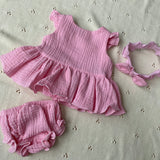 Little Thumper Muslin Blossom Set pink